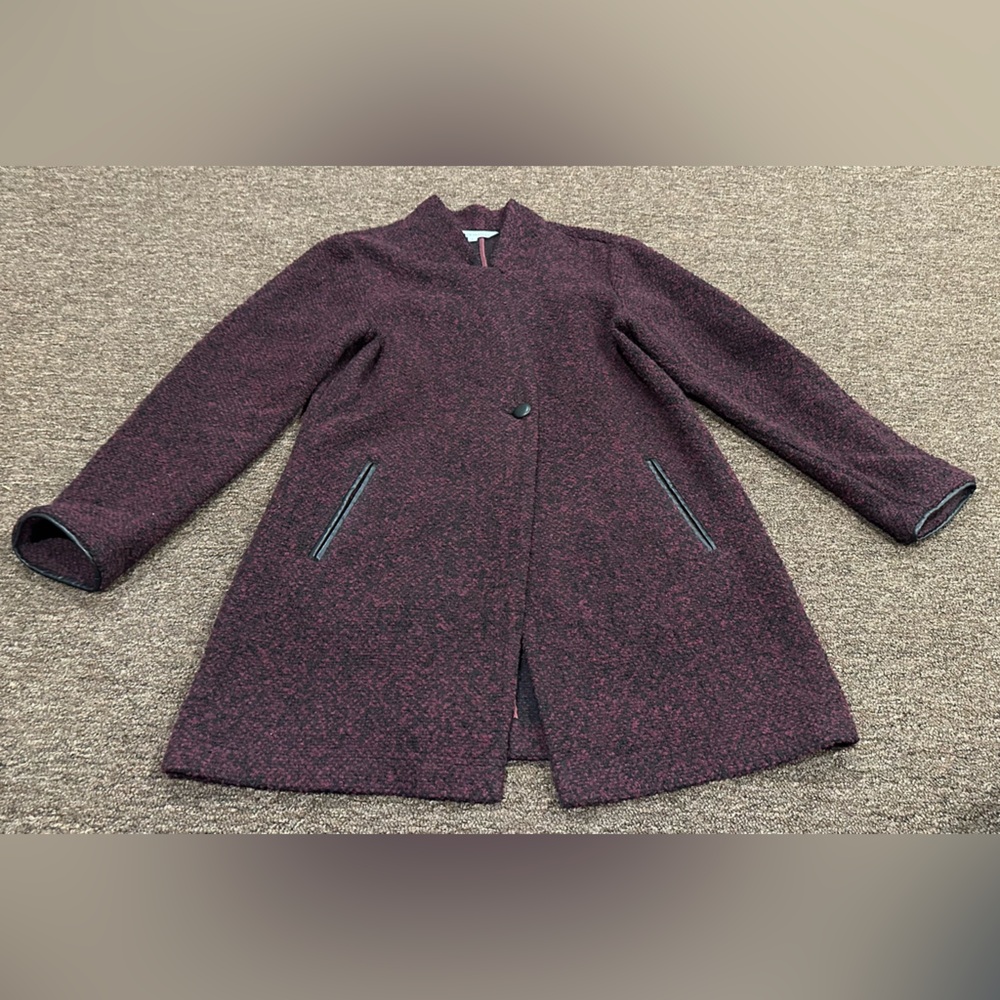 Gorgeous Cleo black/purple Tweed women's jacket small petite pockets coat